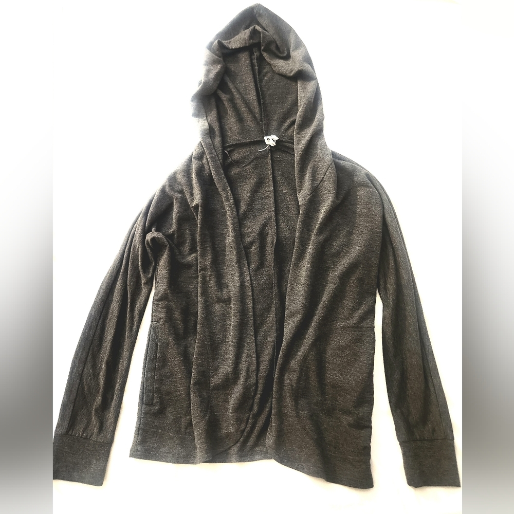 Gray Long Sleeve, Hooded Sweatshirt/Cardigan